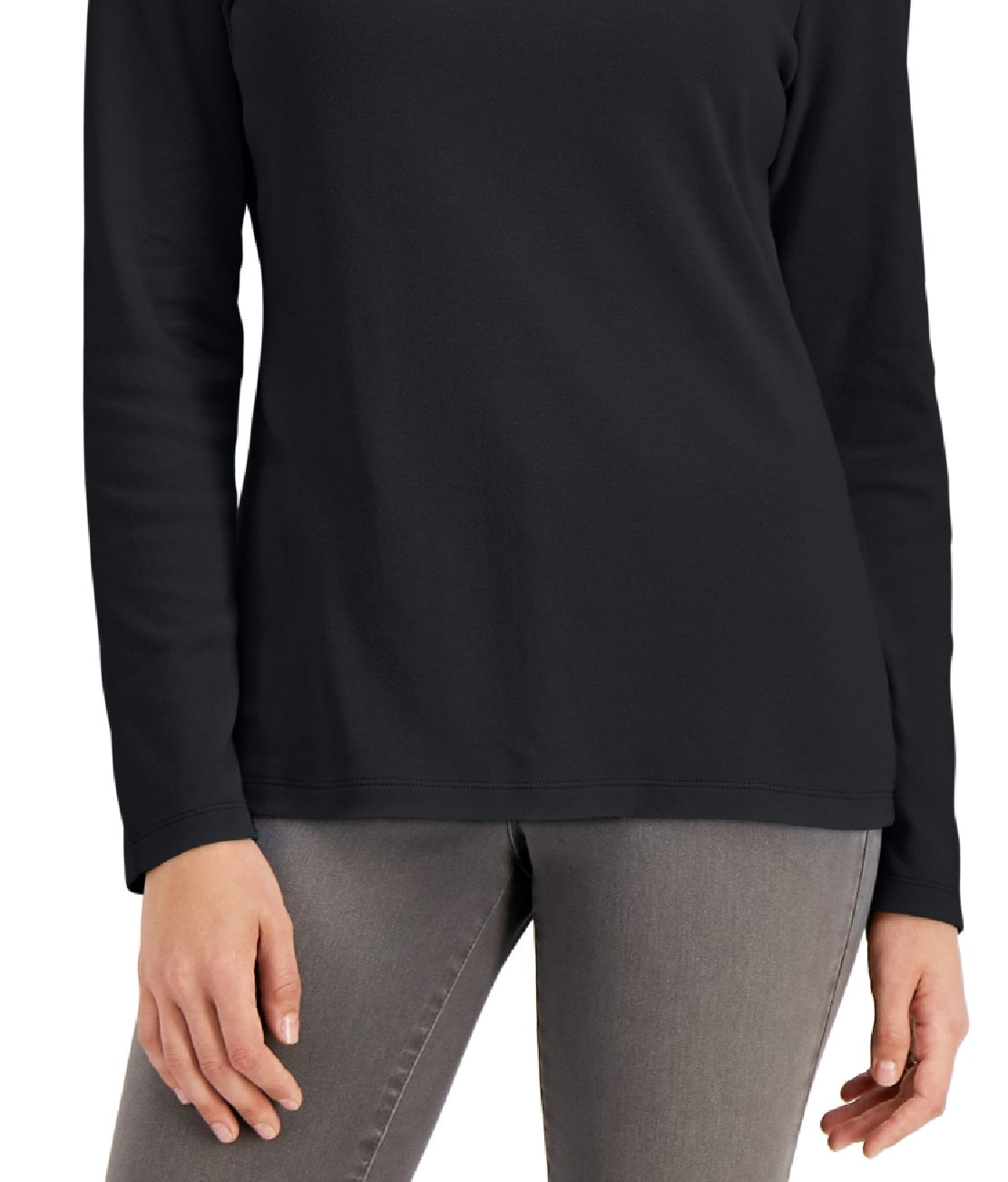 Karen Scott Blusa Feminina Gola Falsa Preta Tamanho X-G