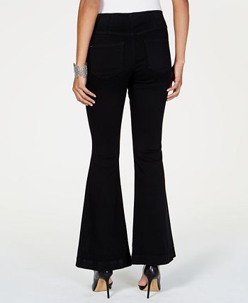 Calça jeans flare feminina INC International Concepts, preta, tamanho 8, pequena