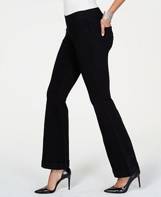 Calça jeans flare feminina INC International Concepts, preta, tamanho 8, pequena