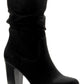 Botas femininas de cano médio Saraa Slouch da Style &amp; Co, pretas, tamanho 6 M