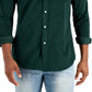 Camisa de veludo cotelê elástica masculina Club Room, tamanho regular, verde, tamanho extragrande