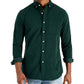 Camisa de veludo cotelê elástica masculina Club Room, tamanho regular, verde, tamanho extragrande