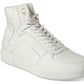 Tênis feminino cano alto Keanu da INC International Concepts, branco, tamanho 9,5