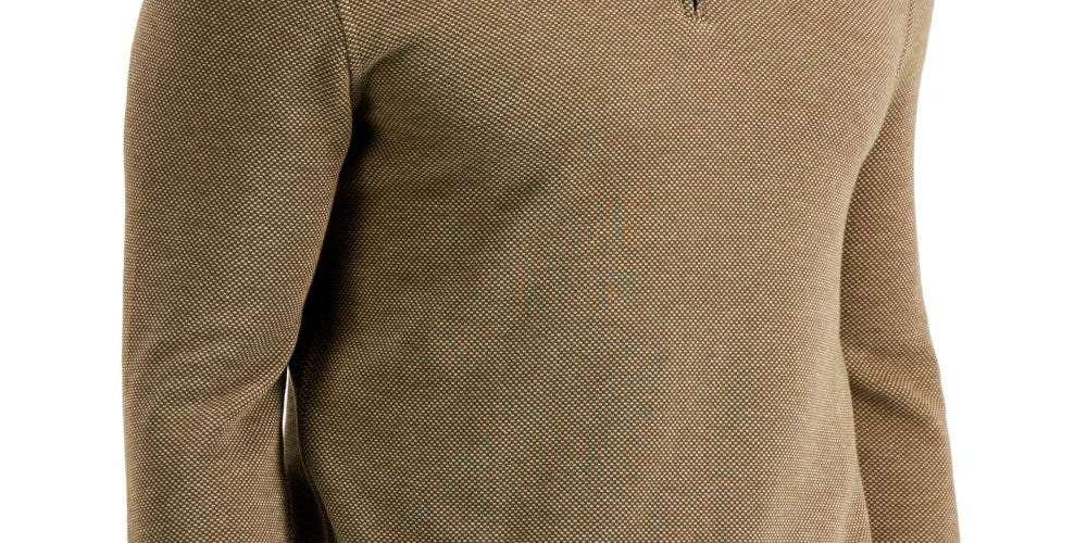 Suéter masculino Club Room Birdseye Quarter Zip Verde Tamanho XX-Grande