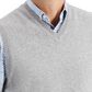 Colete masculino Club Room com decote em V e cor sólida, cinza, tamanho médio