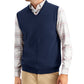 Colete masculino Club Room com decote em V e cor lisa, tamanho extragrande, azul