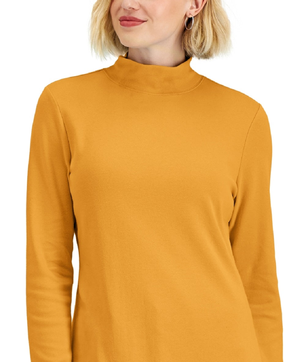 Karen Scott Blusa Feminina Gola Falsa Amarela Tamanho Médio