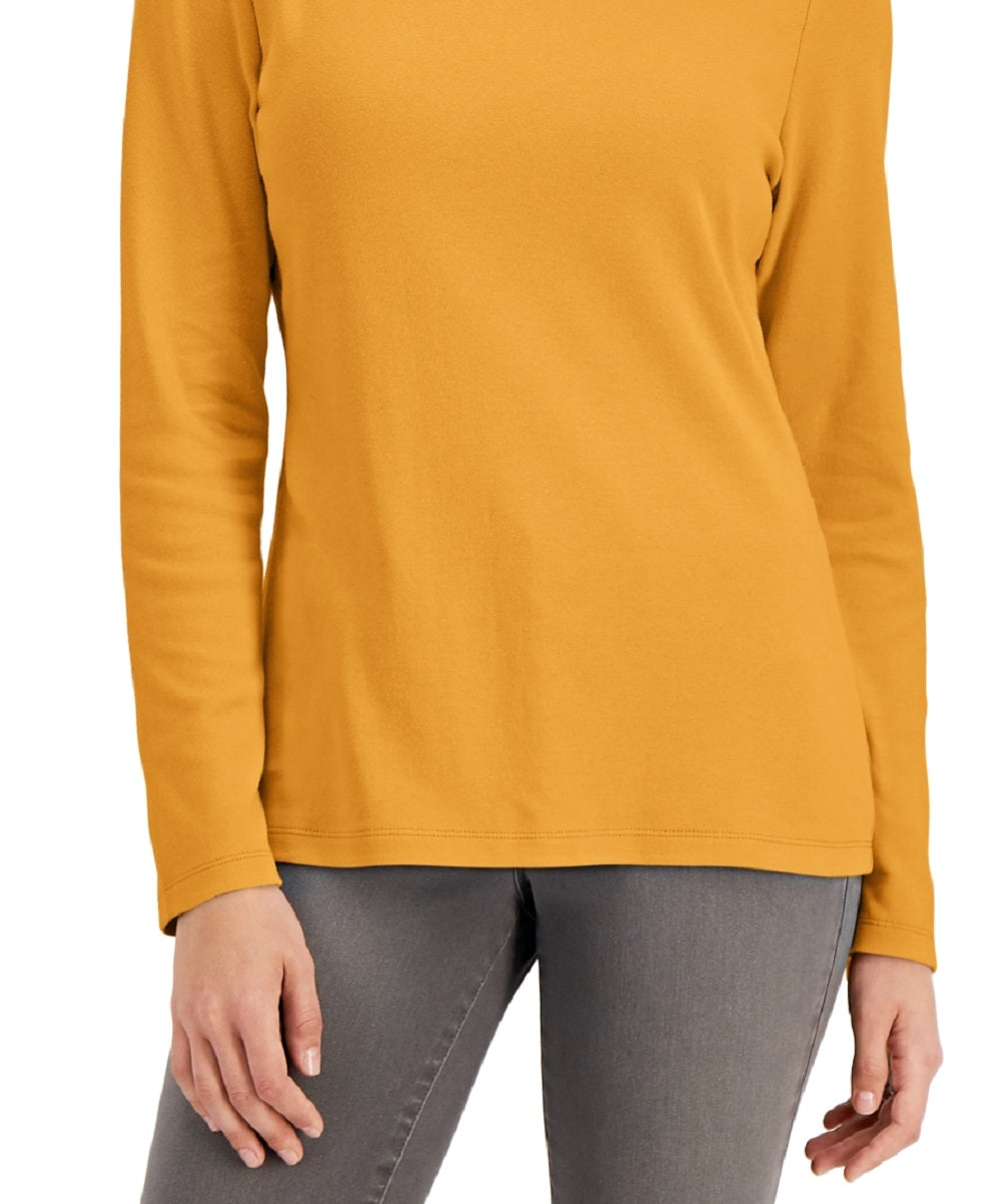 Karen Scott Blusa Feminina Gola Falsa Amarela Tamanho Médio