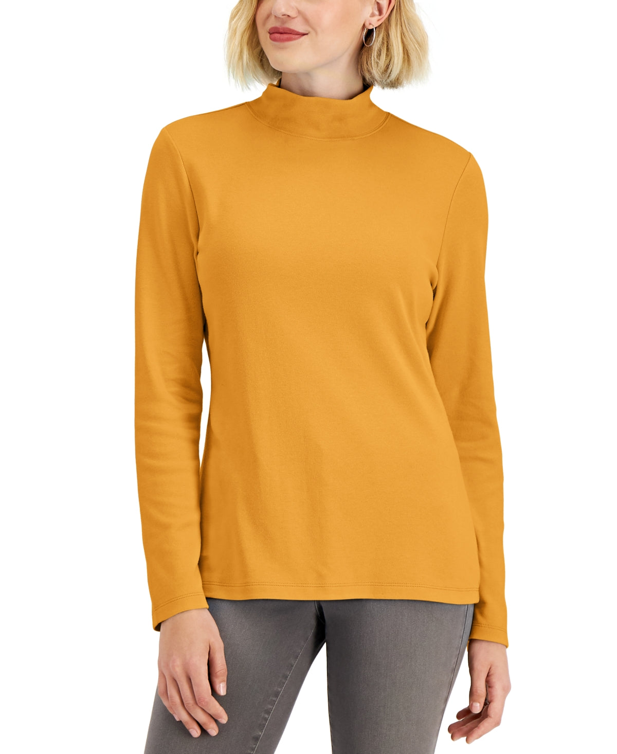 Karen Scott Blusa Feminina Gola Falsa Amarela Tamanho Médio