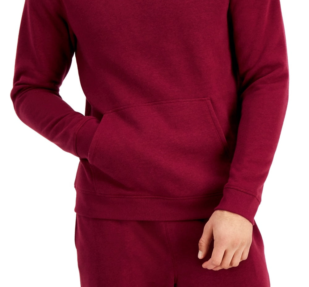 ID Ideology Moletom com capuz masculino de lã sólida vermelho tamanho grande