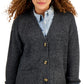 Cardigan feminino com bolso aplicado estilo &amp; co, cinza, tamanho pequeno grande