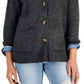 Cardigan feminino com bolso aplicado estilo &amp; co, cinza, tamanho pequeno grande