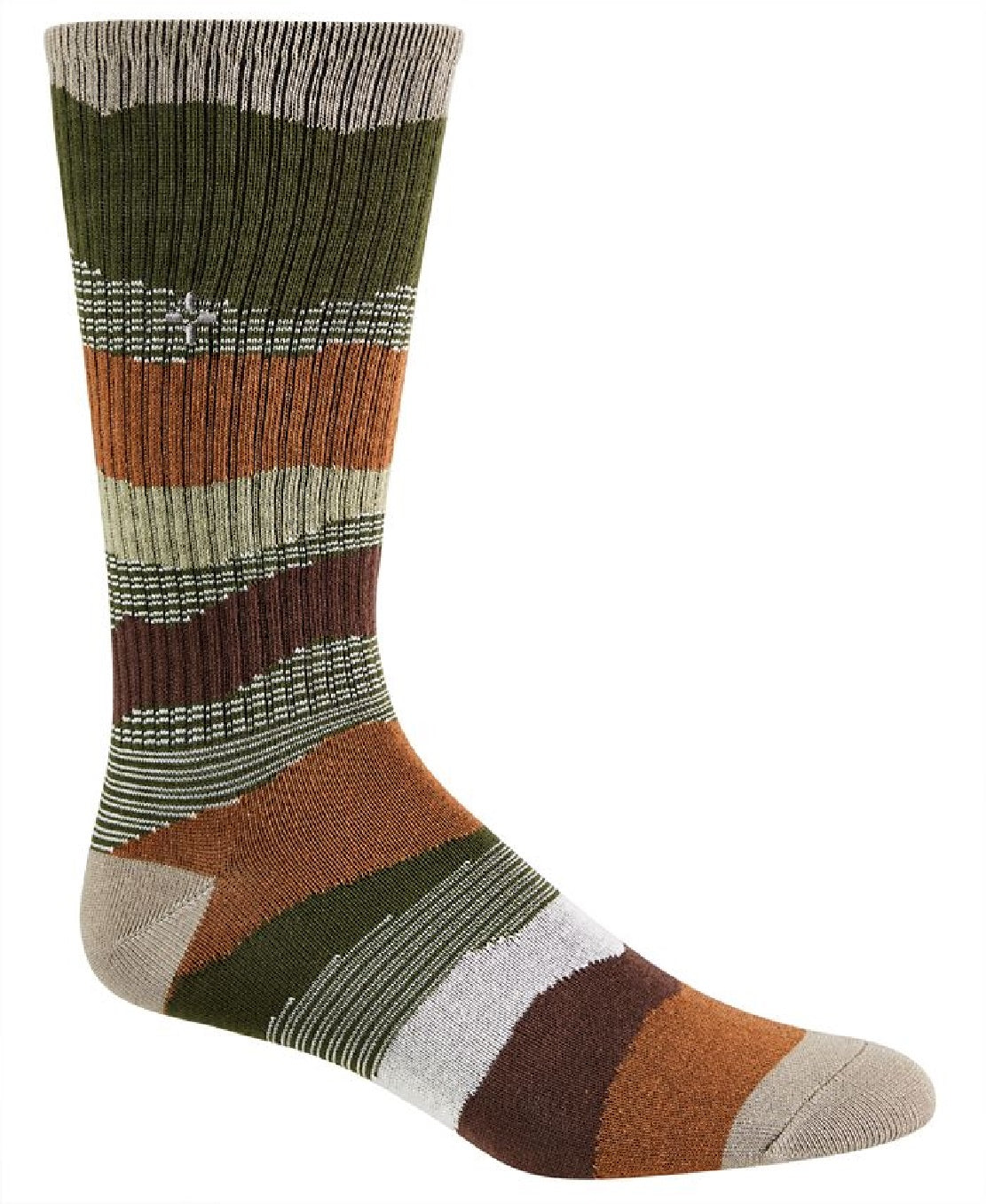 Meias masculinas estampadas Sun + Stone Novelty Crew, tamanho regular, marrom