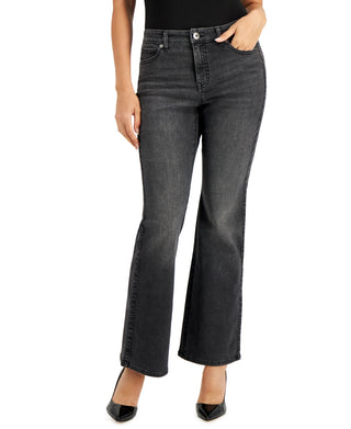 Calça jeans feminina INC International Concepts Elizabeth Curvy Bootcut preta tamanho 18