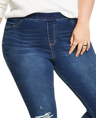 Calças jegging femininas desgastadas Style &amp; Co, azul, tamanho 18W