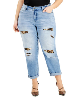 Calça jeans feminina Rip &amp; Repair Boyfriend da INC International Concepts, azul, tamanho 24W