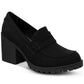 Mocassim feminino Sun + Stone Maycee Lug Sole preto tamanho 7 M