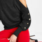 Suéter feminino de gola alta com ombros descobertos da INC International Concepts, preto, tamanho pequeno