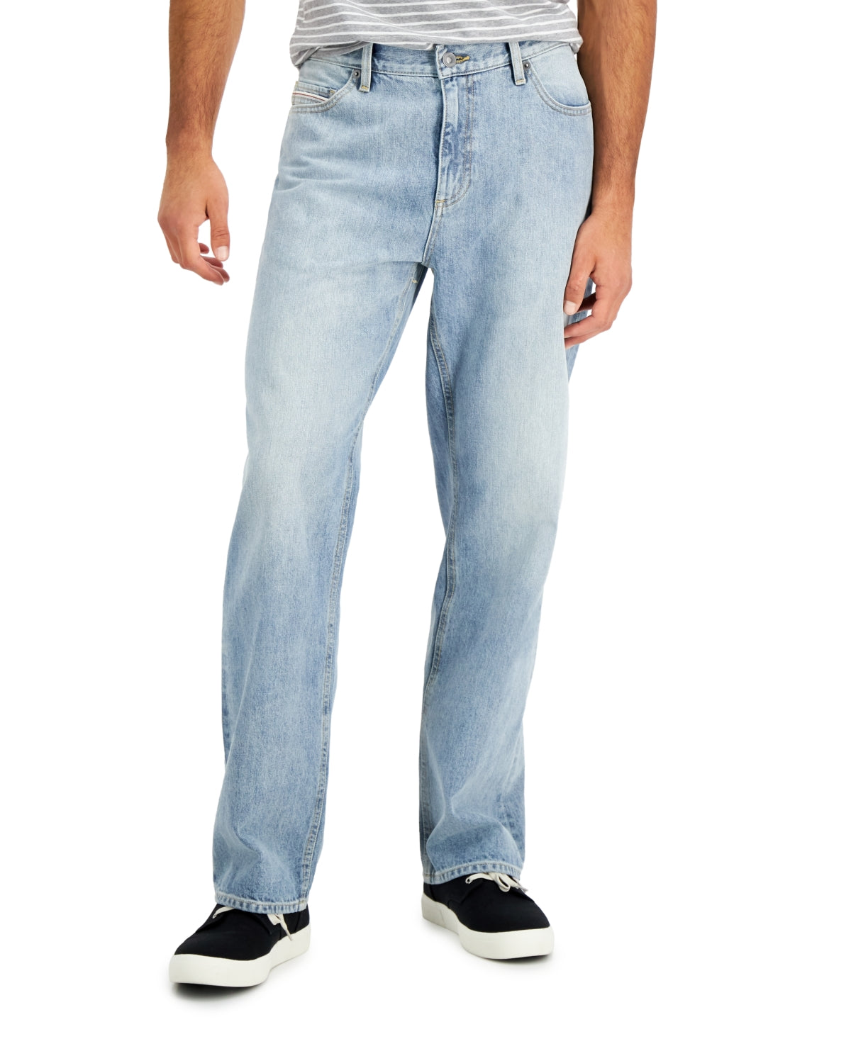 Calça jeans masculina Sun + Stone Relaxed Fit Faded Azul Tamanho 31