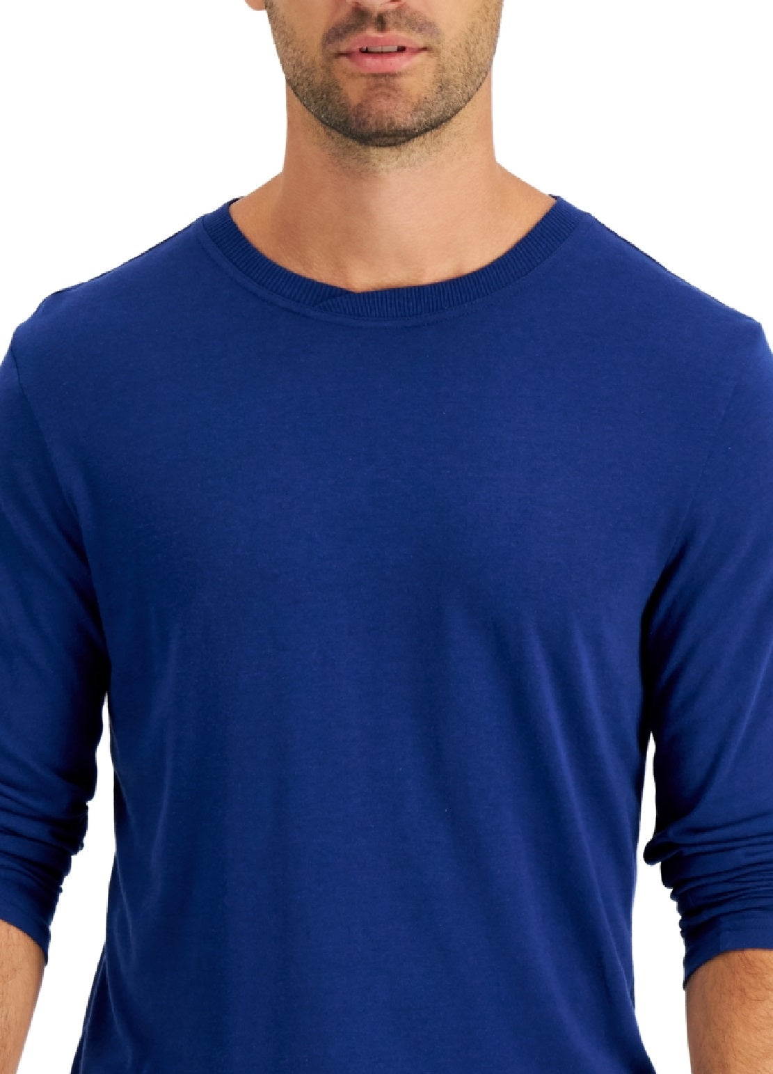 Camiseta masculina de manga comprida Chatham Knit Club Room, azul, tamanho extragrande