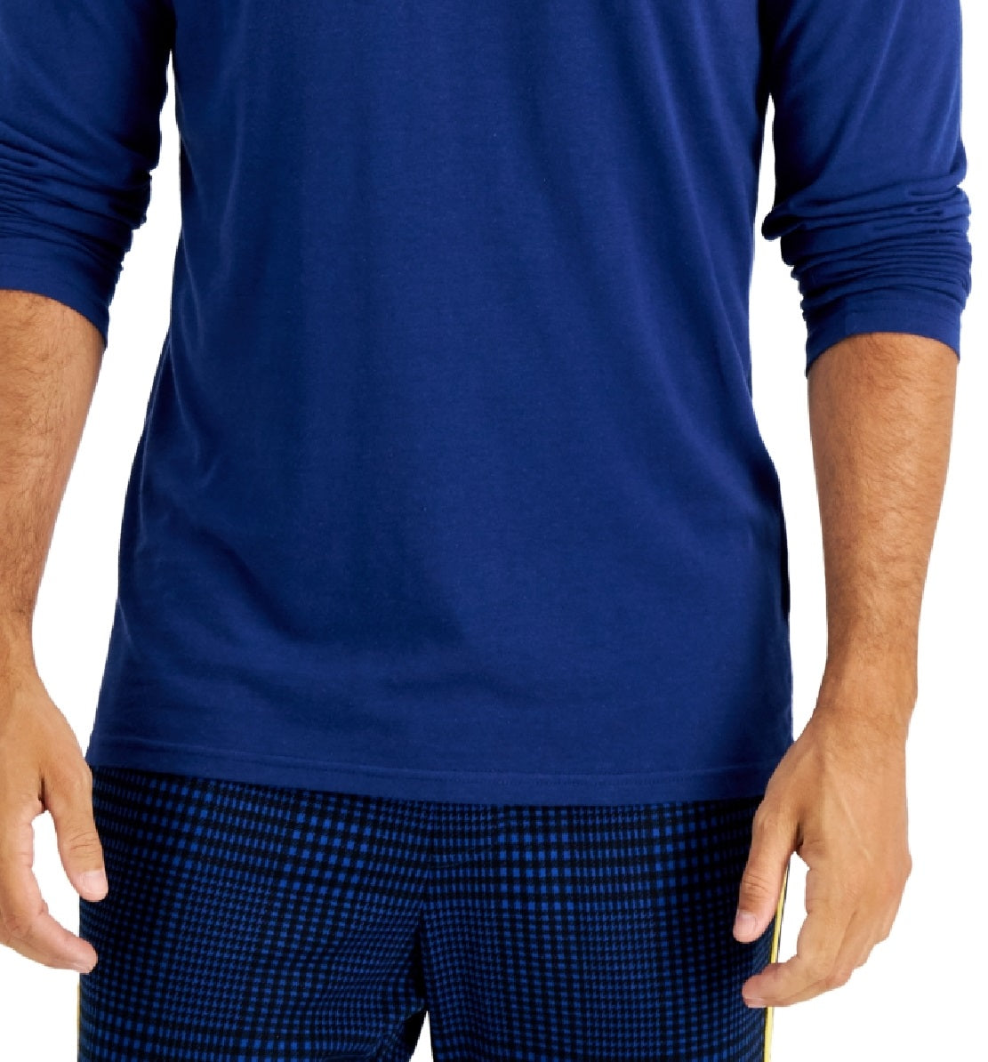 Camiseta masculina de manga comprida Chatham Knit Club Room, azul, tamanho extragrande