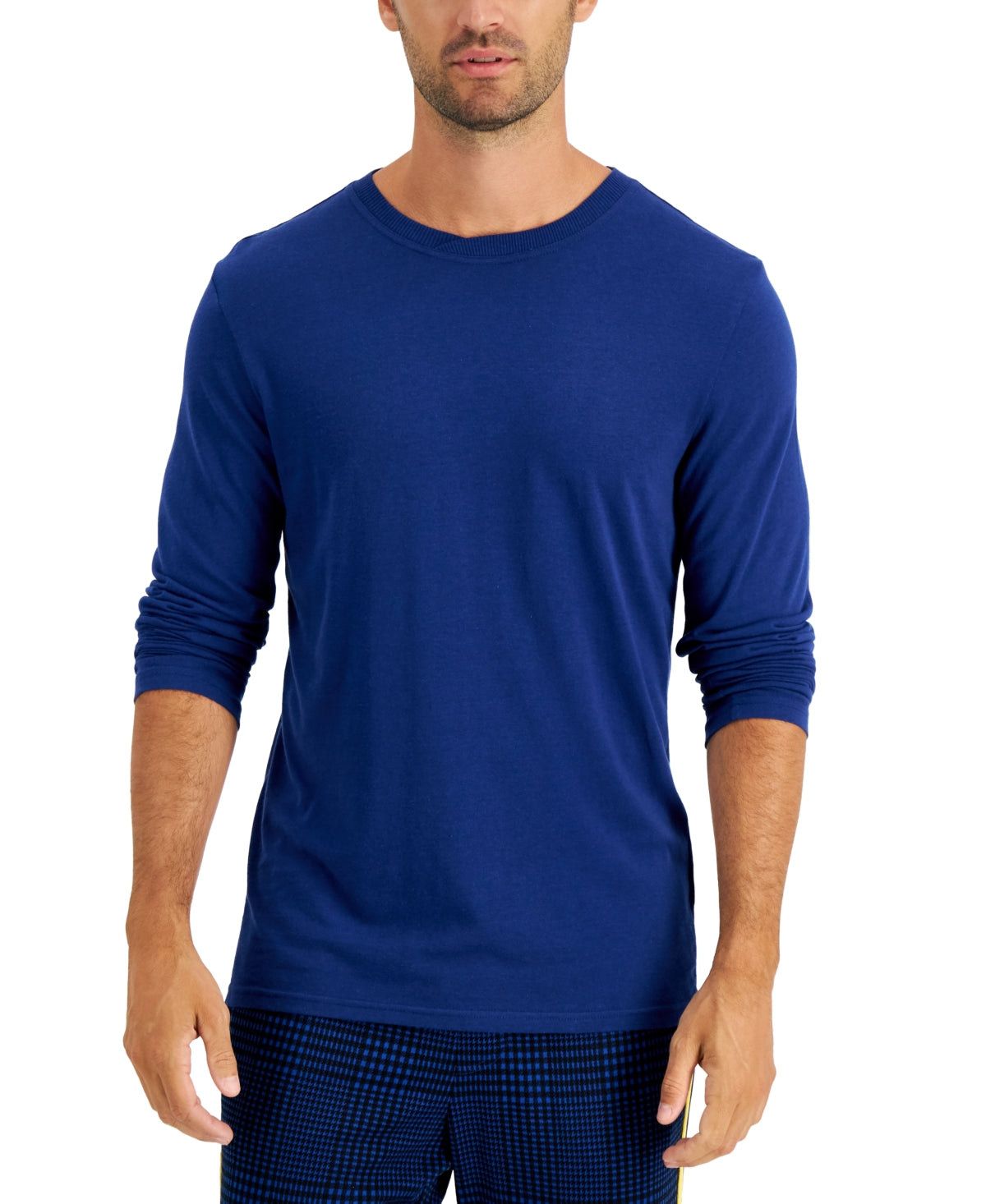 Camiseta masculina de manga comprida Chatham Knit Club Room, azul, tamanho extragrande