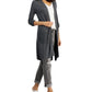 Cardigan Duster Canelado Feminino INC International Concepts Cinza Tamanho Médio