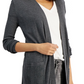 Cardigan Duster Canelado Feminino INC International Concepts Cinza Tamanho Médio