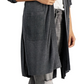 Cardigan Duster Canelado Feminino INC International Concepts Cinza Tamanho Médio