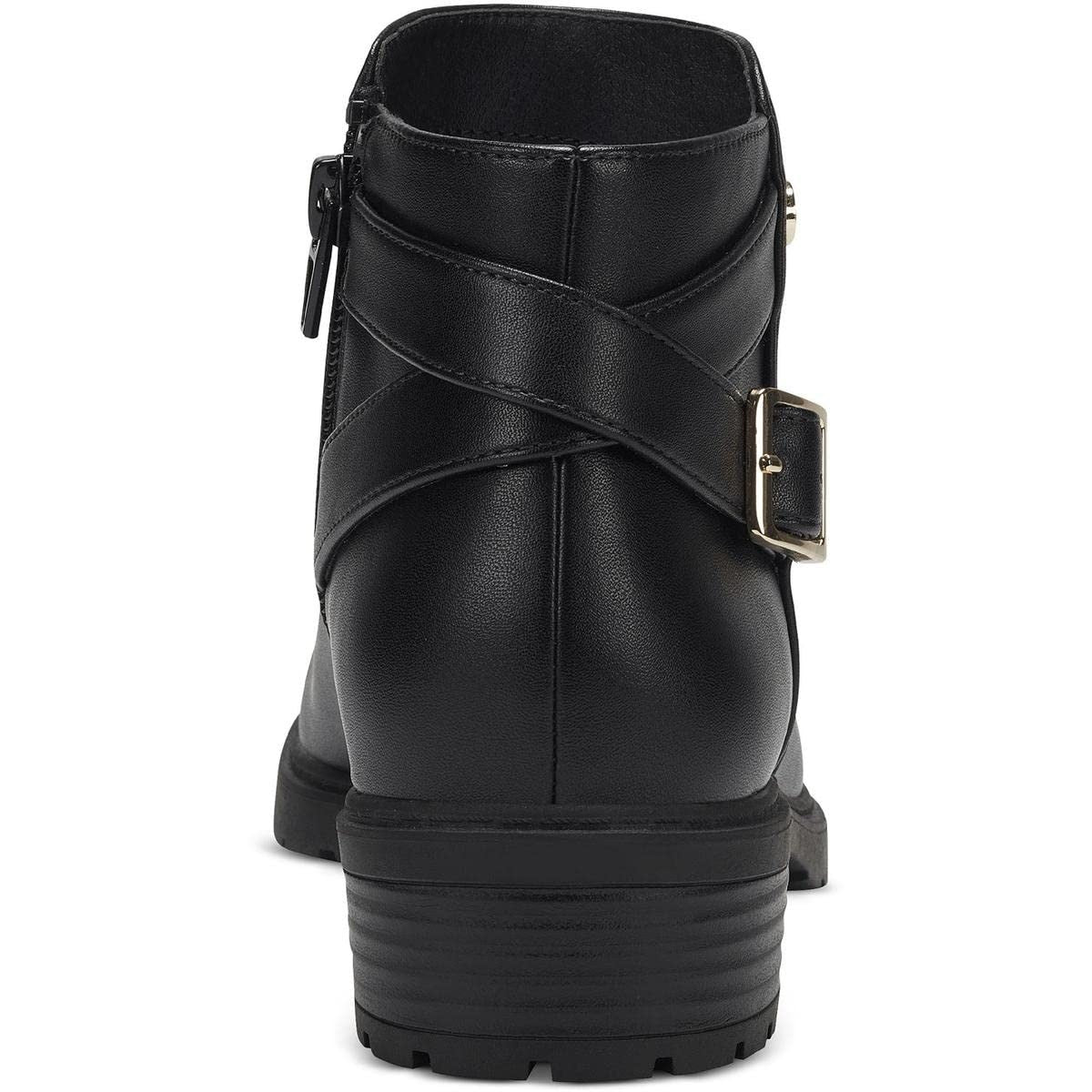 Botas femininas Giani Bernini Brennin com fivela, pretas, tamanho 8,5 M