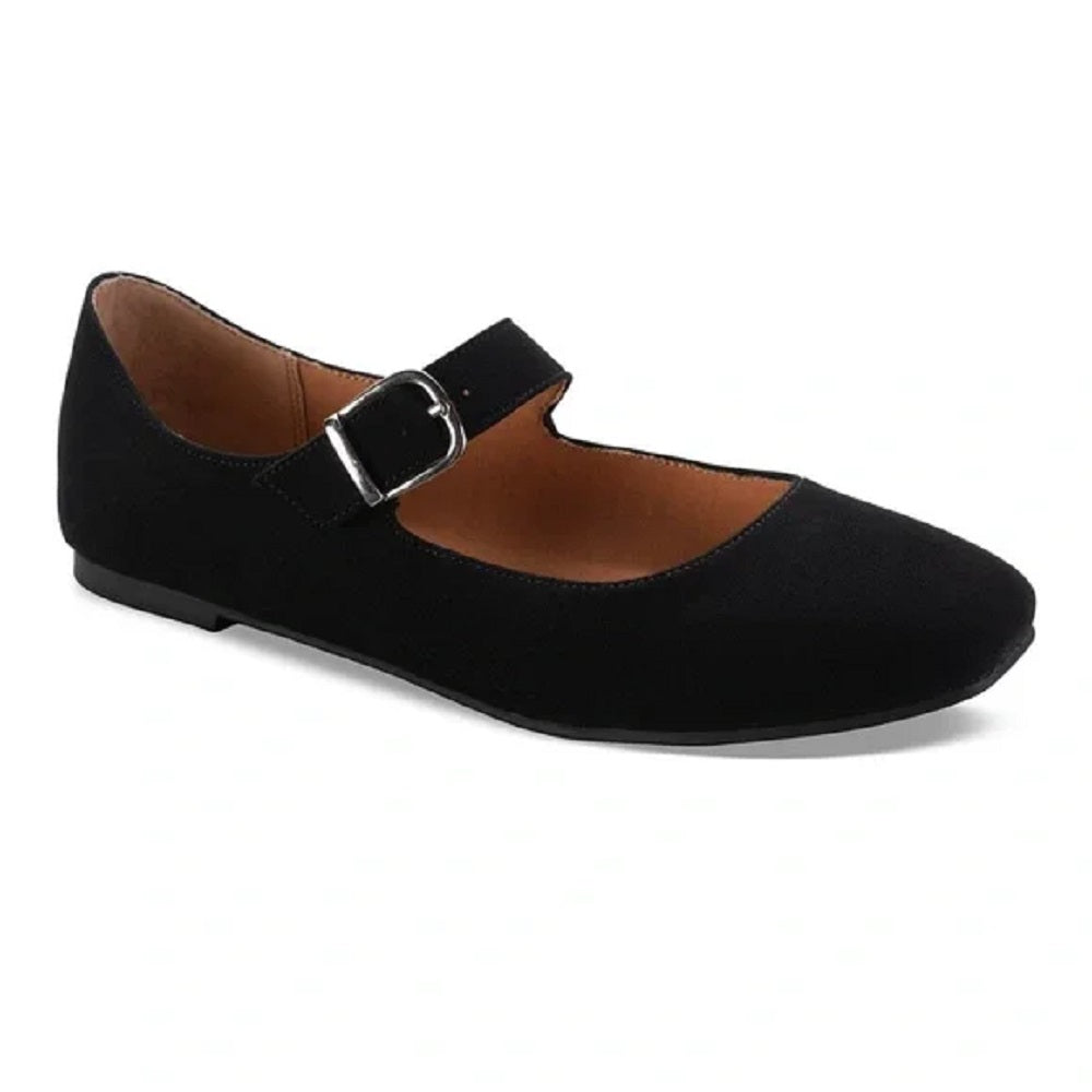 Sapatilhas femininas Sun + Stone Adiaa Mary Jane pretas tamanho 7,5 M