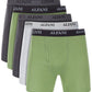 Cuecas boxer lisas Alfani masculinas, pacote com 5, verde, tamanho grande