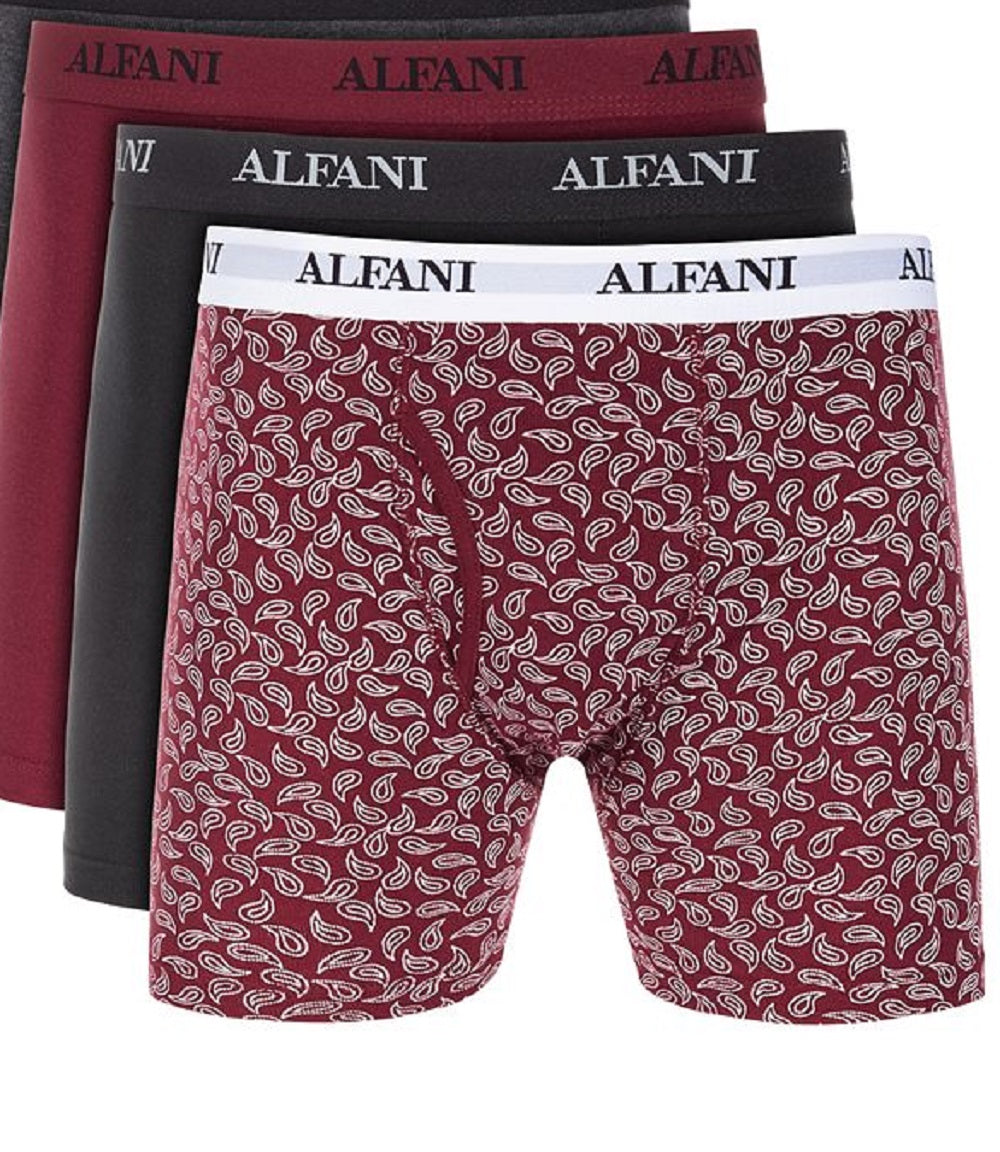 Cuecas boxer masculinas Alfani, pacote com 5, tamanho médio, vermelhas