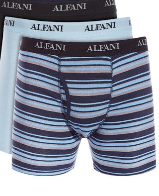 Cuecas boxer masculinas Alfani com logotipo que absorvem a umidade, azul, tamanho pequeno, 5 unidades