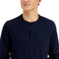 Camisa Henley Alfatech mesclada masculina Alfani, azul, tamanho extragrande