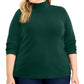 Karen Scott Blusa Feminina Gola Falsa Verde Tamanho 3X