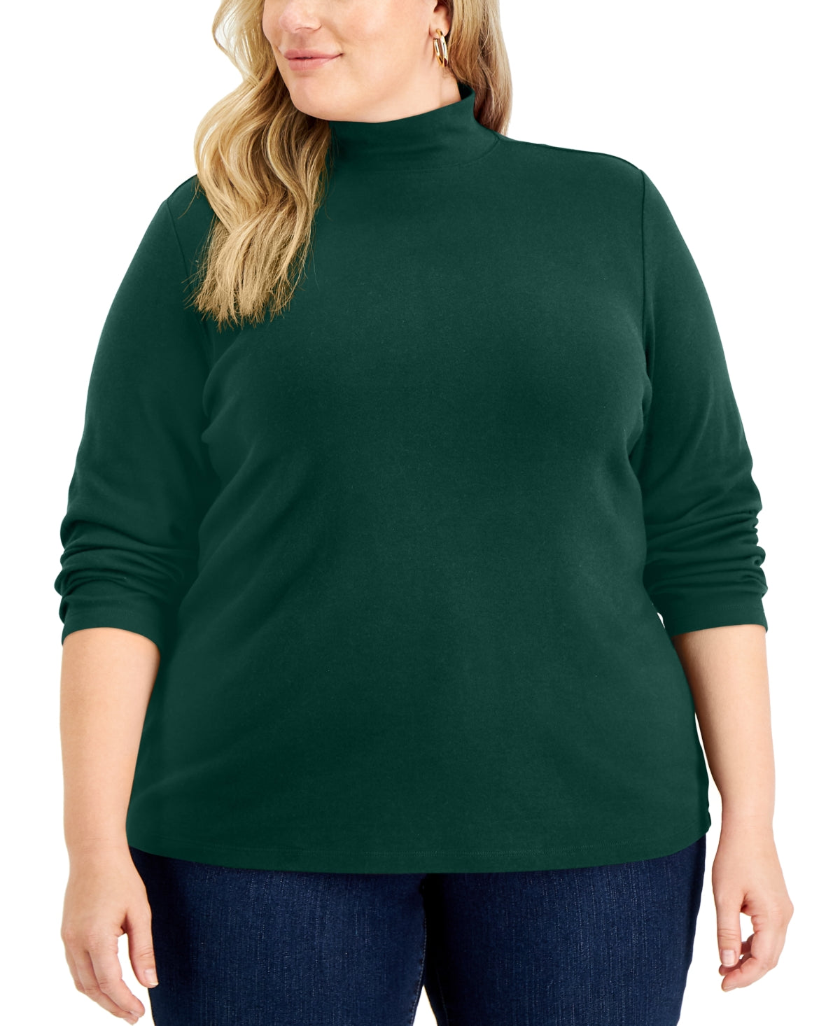 Karen Scott Blusa Feminina Gola Falsa Verde Tamanho 3X