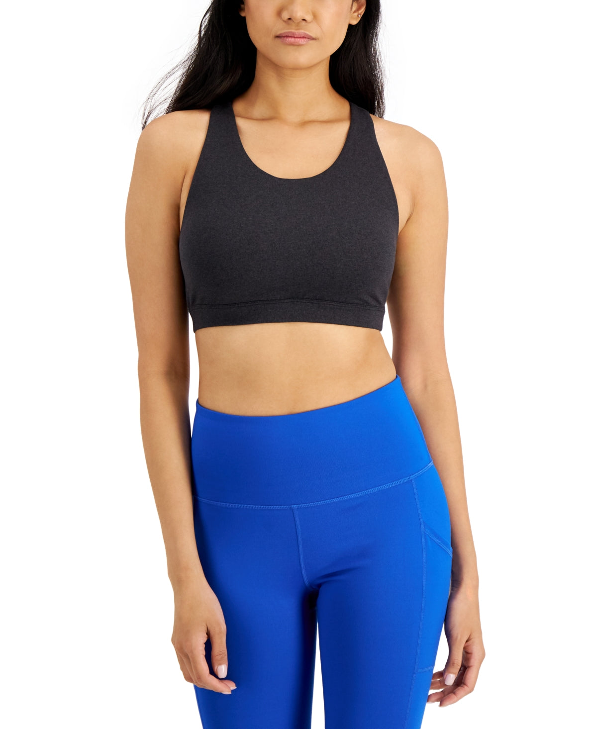 Conjunto de moletom feminino Ideology, sutiã esportivo de baixo impacto, preto, tamanho X-S