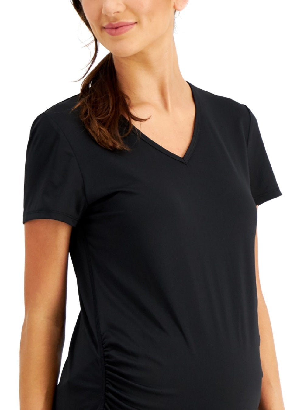 Camiseta feminina para maternidade ID Ideology, preta, tamanho médio