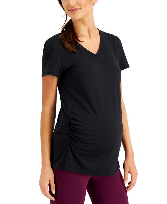 Camiseta feminina para maternidade ID Ideology, preta, tamanho grande