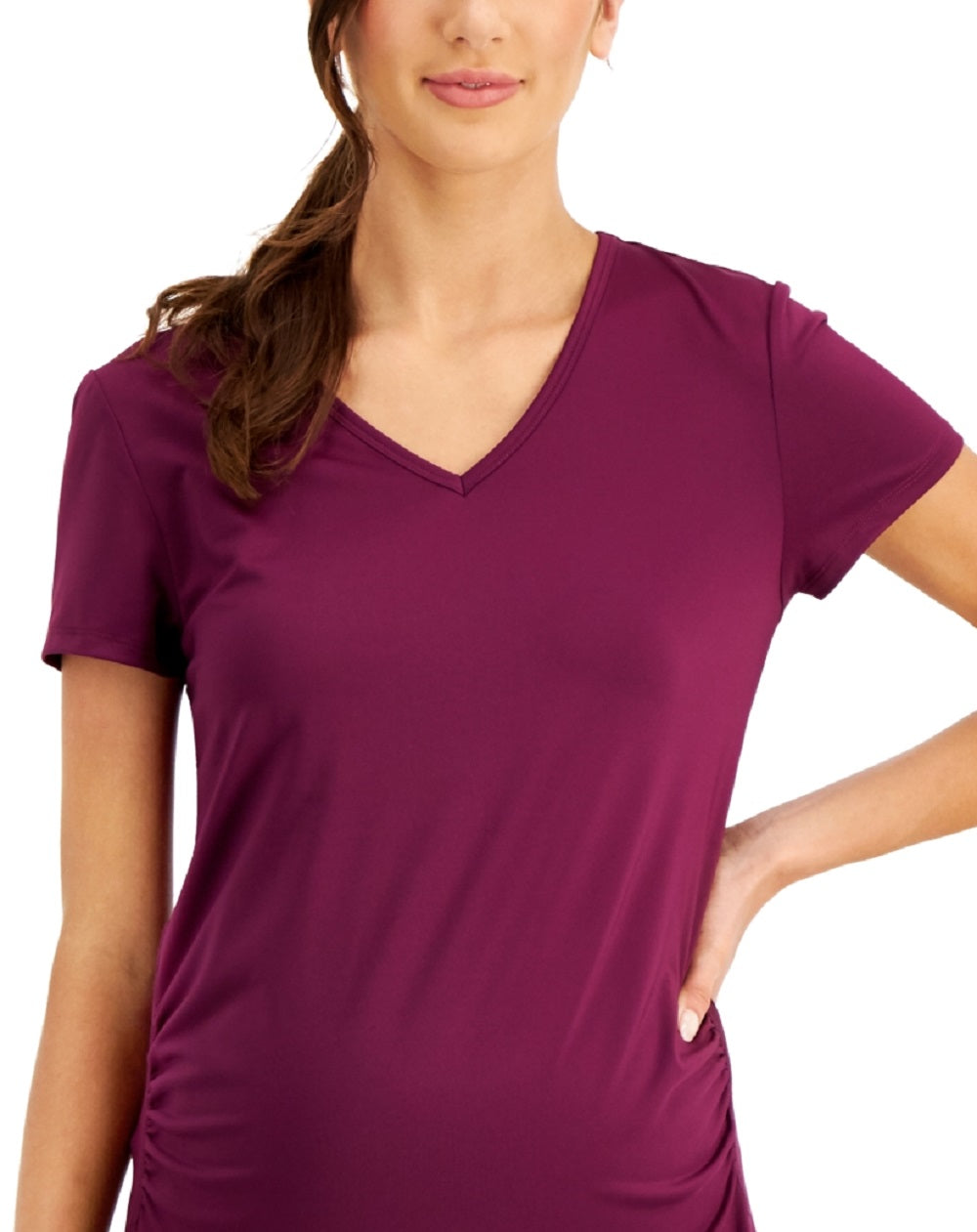 Camiseta feminina para maternidade ID Ideology, roxa, tamanho médio