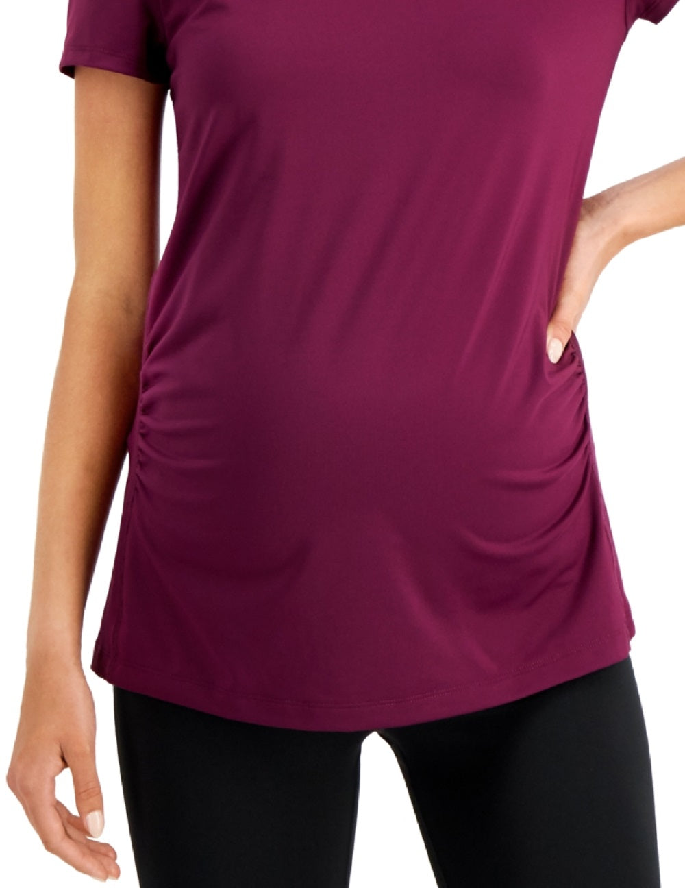 Camiseta feminina para maternidade ID Ideology, roxa, tamanho médio
