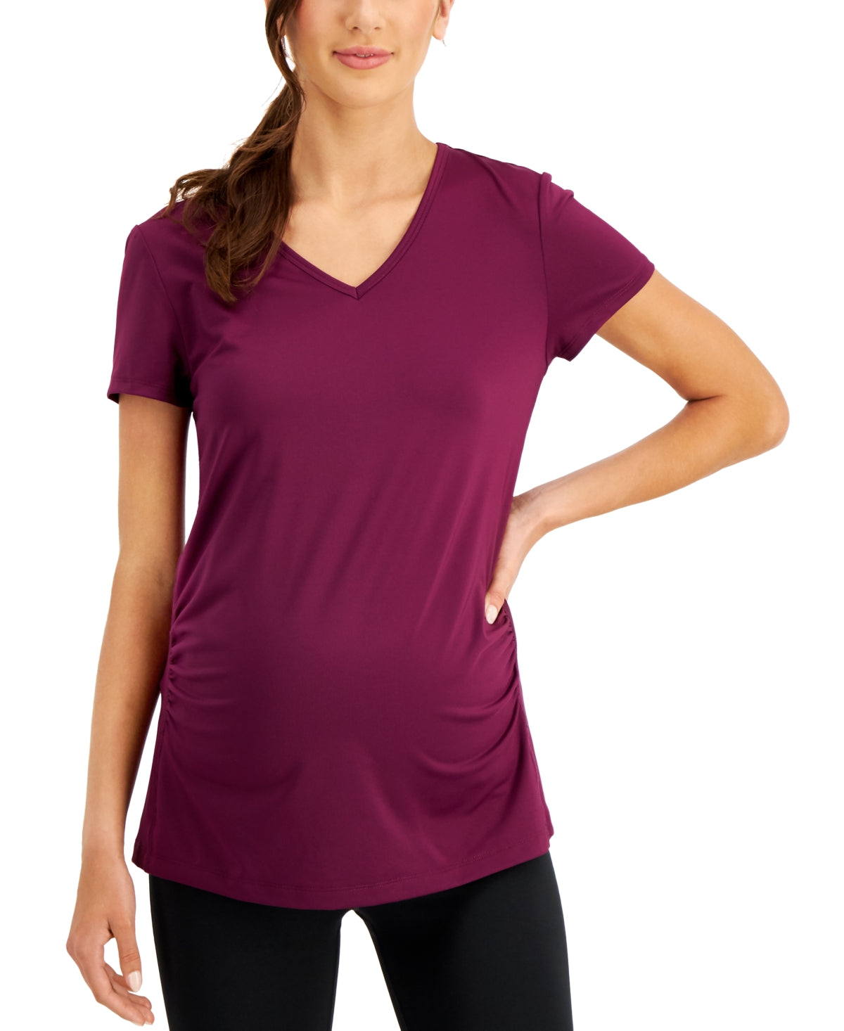 Camiseta feminina para maternidade ID Ideology, roxa, tamanho grande