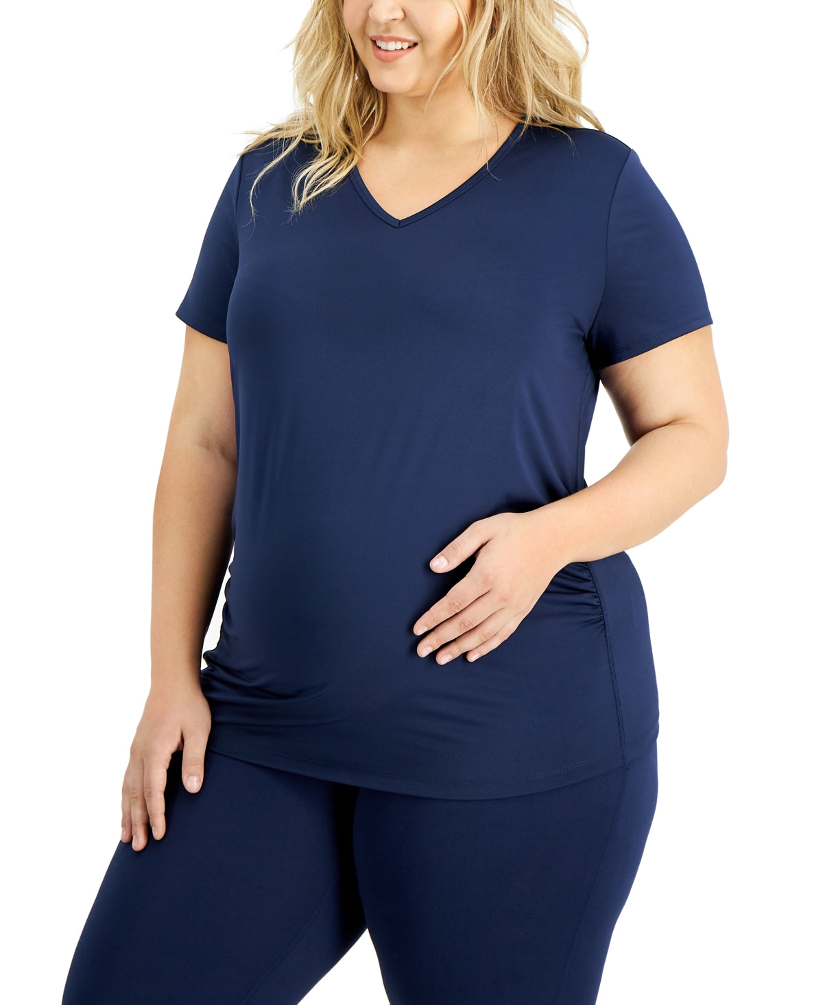 Camiseta feminina para maternidade ID Ideology, roxa, tamanho 2X