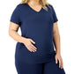 Camiseta feminina para maternidade ID Ideology, roxa, tamanho 2X
