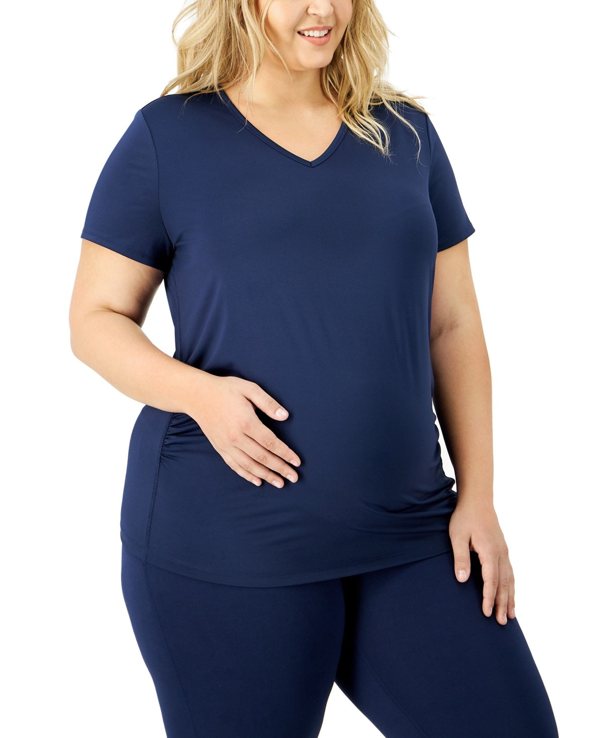 Camiseta feminina para maternidade ID Ideology, roxa, tamanho 2X