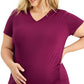 Camiseta feminina para maternidade ID Ideology, roxa, tamanho 3X