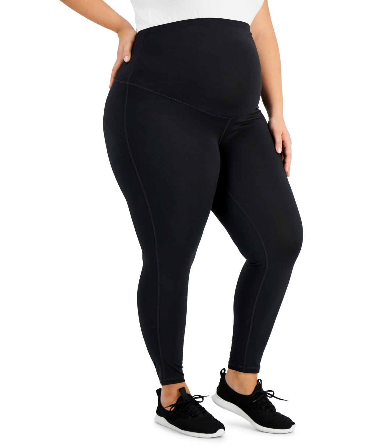 Leggings femininas ID Ideology para maternidade, pretas, tamanho 2X