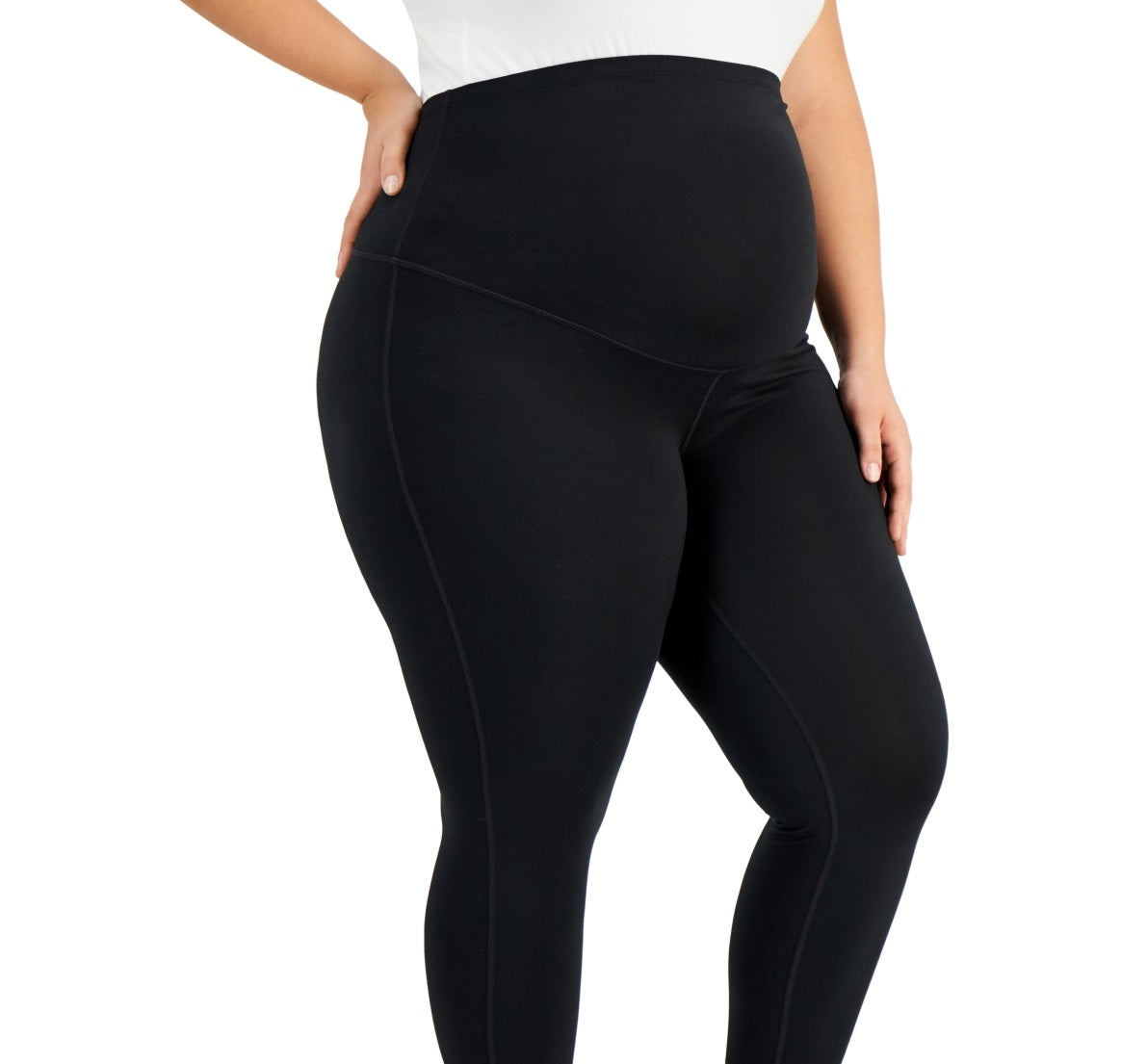 Leggings femininas ID Ideology para maternidade, pretas, tamanho 2X