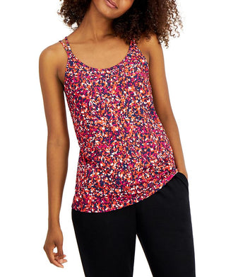 Ideology Women's Speckle Print Strappy Tank Top Pink Size X-Small